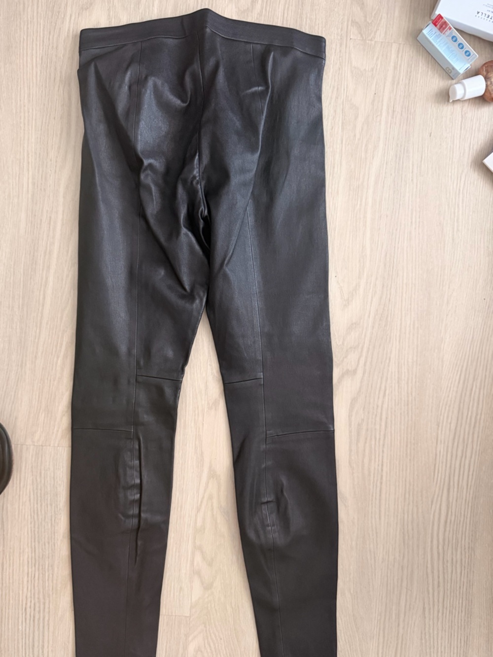 Vince Black Faux Leather Mid-Rise Leggings - Picture 2 of 4